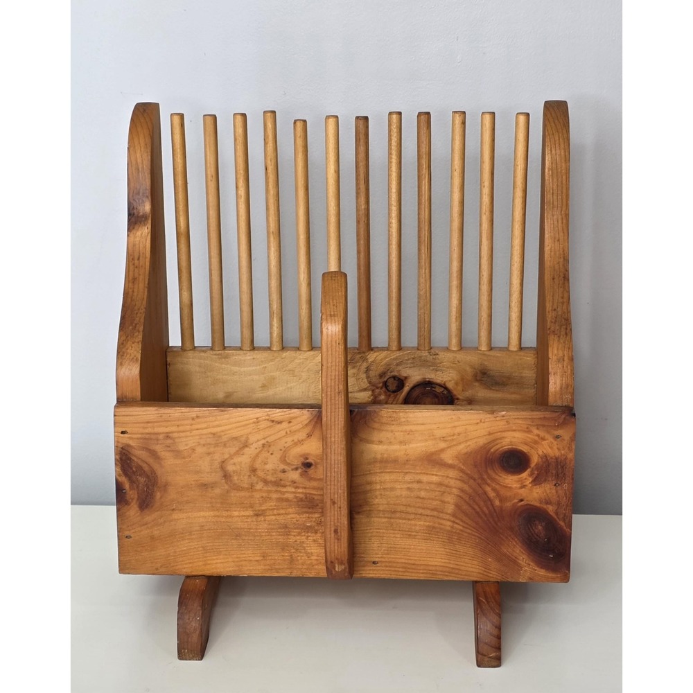 Vintage 1960s Wooden Cranberry Scoop/Magazine Rack